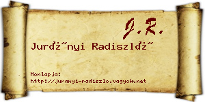 Jurányi Radiszló névjegykártya